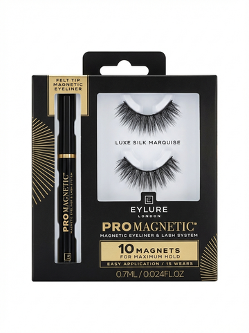 Eylure London ProMagnetic Magnetic Eyeliner And Lash System With Felt Tip Eyeliner, Luxe Silk Marquise Lashes