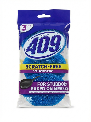 Formula 409 Scratch-Free Scrubbing Pads, 3-Pack, For Stubborn Baked-On Messes