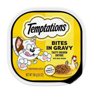 Temptations Bites In Gravy Tasty Chicken Entree Cat Food, 100g