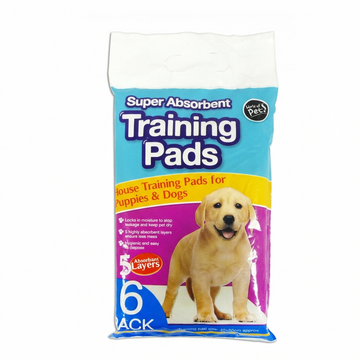 Super Absorbent Disposable Puppy And Dog Training Pads, 6-Pack