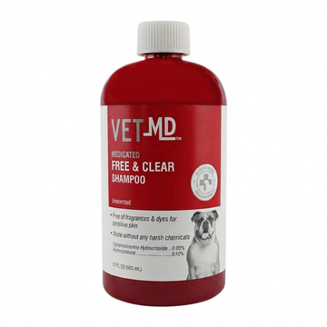 VET-MD Medicated Free And Clear Shampoo, 502 mL, With Diphenhydramine HCl 0.05% And Hydrocortisone 0.10%