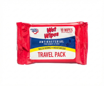 Health Smart Antibacterial Moisturizing Wet Wipes, 10 Count Travel Pack