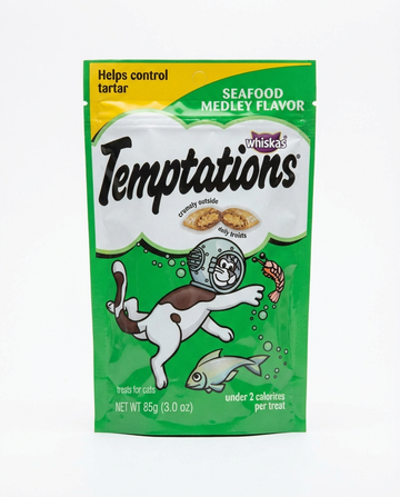 Whiskas Temptations Seafood Medley Cat Treats, 85g, Under 2 Calories Per Treat
