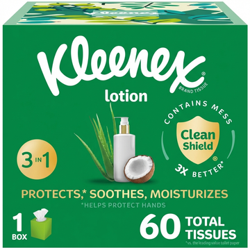 Kleenex Soothing Lotion Facial Tissues, 3-Ply, 60 Count