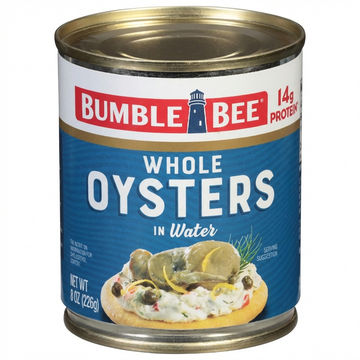Bumble Bee Whole Oysters In Water, 226 G Can