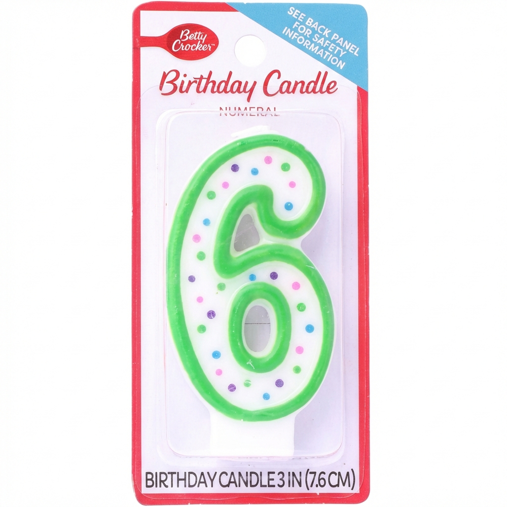 Betty Crocker Birthday Candles, 6 Count, 3 Inch
