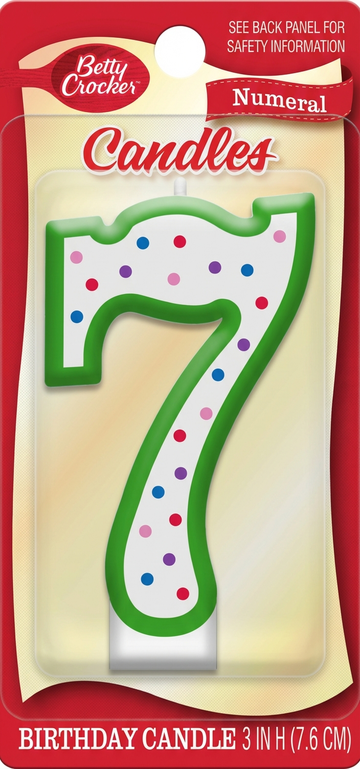 Betty Crocker Numeral Birthday Candle Number 7, 3 Inch (7.6 cm)