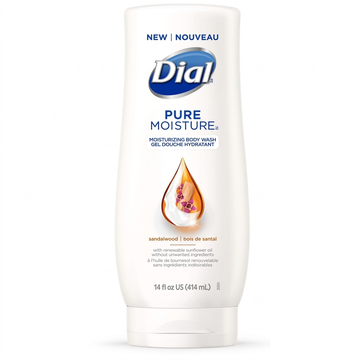 Dial Pure Moisture Moisturizing Body Wash, Sandalwood with Renewable Sunflower Oil, 414ml