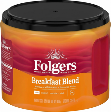 Folgers Breakfast Blend Ground Coffee, 640g