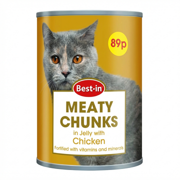 Best-in Wet Cat Food Meaty Chunks In Chicken Jelly, 400g Can
