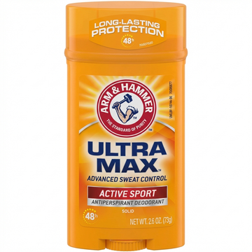 Arm & Hammer Ultra Max Advanced Sweat Control Active Sport Antiperspirant Deodorant Stick, 48-Hour Solid, 73g