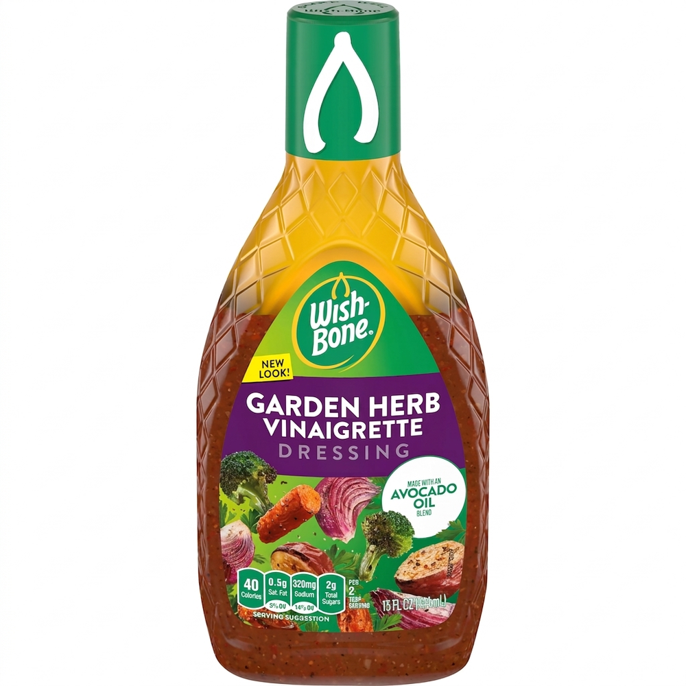 Wish-Bone Garden Herb Vinaigrette Dressing With Avocado Oil Blend 15oz (444ml)