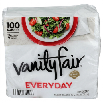 Vanity Fair Everyday 2-Ply All Occasion Napkins, 100 Count Pack