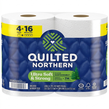 Quilted Northern Ultra Soft & Strong Unscented Bathroom Tissue, 4 Rolls