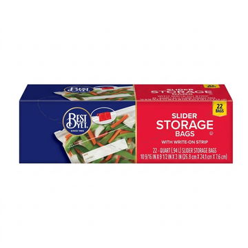 Best Yet Slider Storage Bags with Write-On Strip, 24 Count