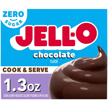 Jell-O Zero Sugar Chocolate Pudding & Pie Filling: Cook & Serve, Reduced Calorie, 1.3 oz