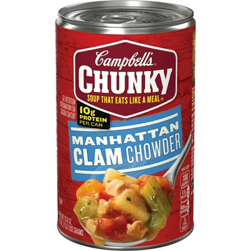 Campbell's Chunky Manhattan Clam Chowder Soup, 10g Protein, 18.8 Ounce Can
