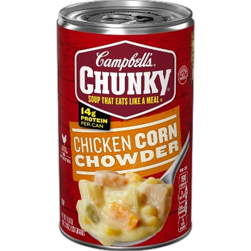 Campbell's Chunky Chicken Corn Chowder Soup, 14g Protein, 533g Can