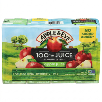 Apple & Eve 100% Apple Juice, No Sugar Added, 8 Pack, 1.6L