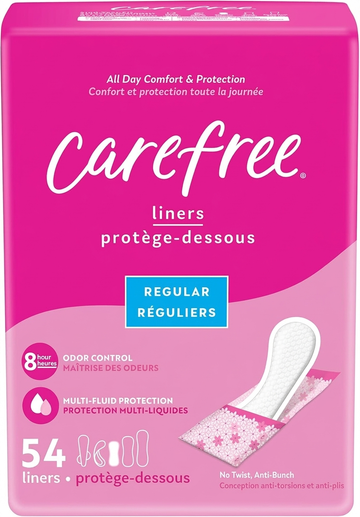 Carefree Regular Unscented Panty Liners, 54 Count