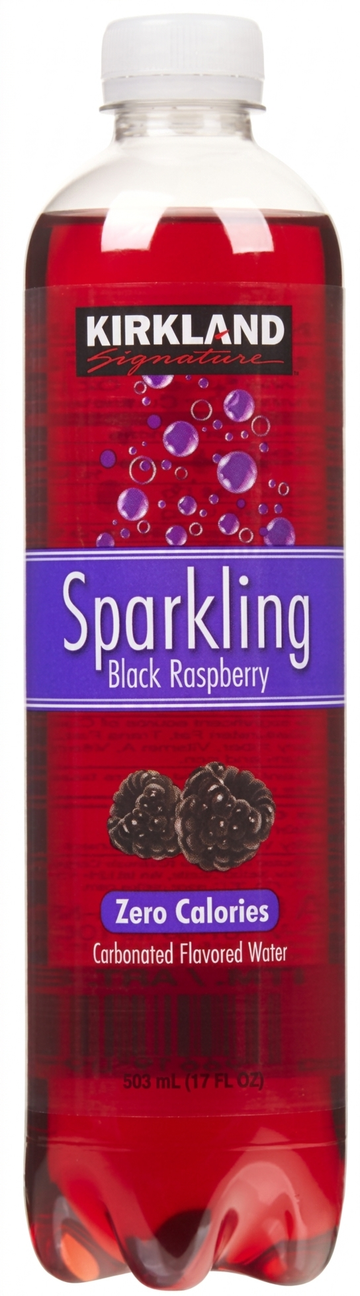 Kirkland Signature Sparkling Black Raspberry Carbonated Flavored Water, Zero Calories