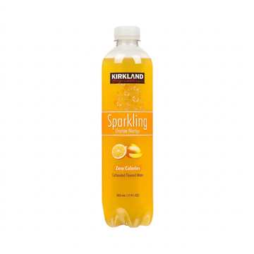 Kirkland Signature Sparkling Orange Mango Carbonated Flavored Water: Zero Calories