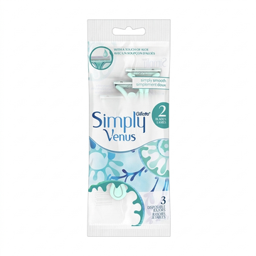 Gillette Simply Venus 2-Blade Disposable Razors with a Touch of Aloe, 2 Count