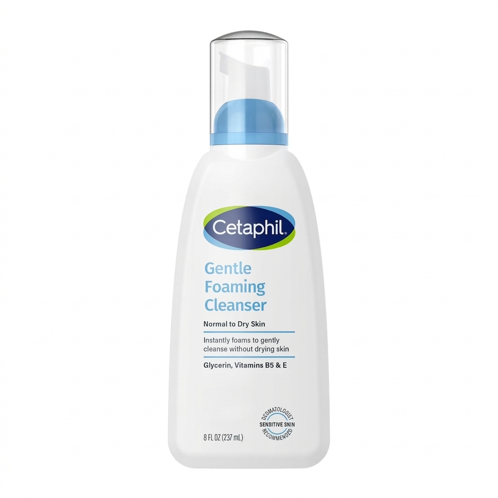Cetaphil Daily Face Cleanser, Gentle Foaming Formula with Glycerin and Vitamins B5 & E, 8 Oz