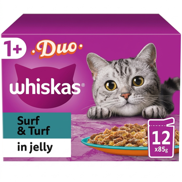 Whiskas 1+ Duo Surf & Turf In Jelly 12 x 85g