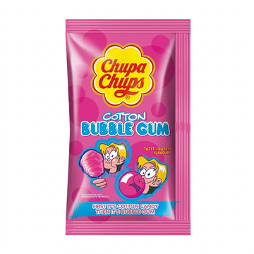 Chupa Chups Tutti Frutti Cotton Bubble Gum, 11g - Cotton Candy To Bubble Gum