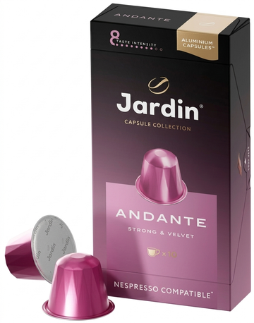 Jardin Andante Coffee Capsules - Strong & Velvet, Nespresso Compatible