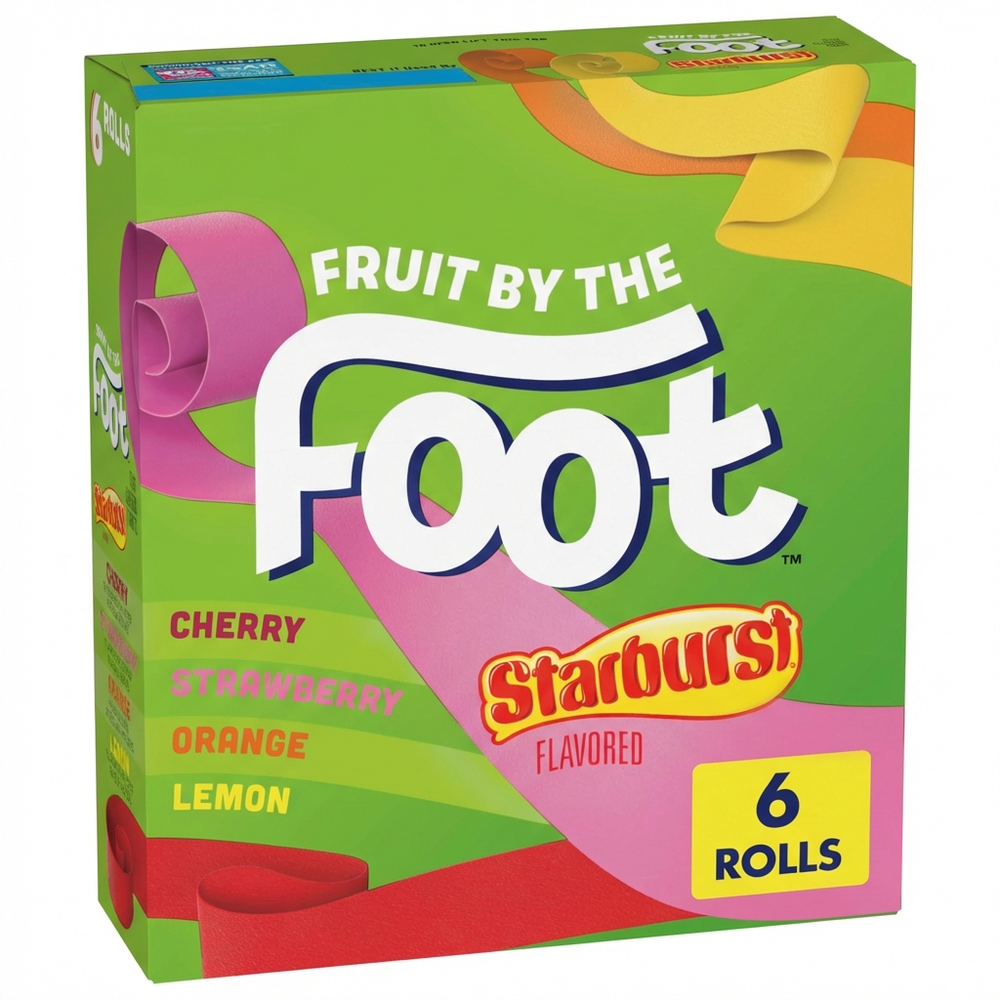 Betty Crocker Fruit By The Foot Starburst Flavored Candy Rolls, Cherry Orange Lemon, 4.5 Oz