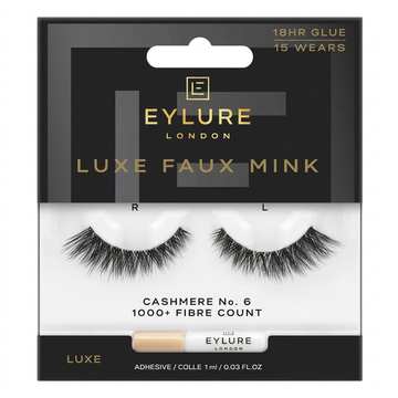 Eylure London Luxe Faux Mink Cashmere No. 6 False Eyelashes, 15 Wears