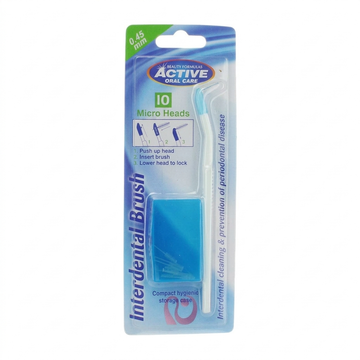 Beauty Formulas Active Oral Care Interdental Brush, 0.45 mm, 10 Count with Hygienic Storage Case