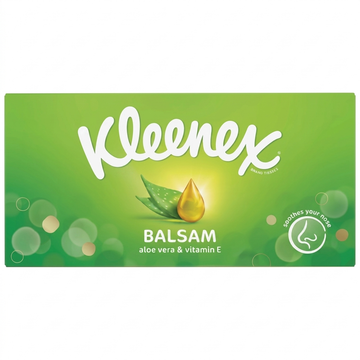 Kleenex Balsam Facial Tissues with Aloe Vera & Vitamin E, 64 Count