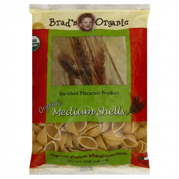 Brad's Organic Enriched Semolina Medium Shells, 16 Oz