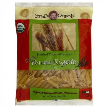 Brad's Organic Durum Wheat Semolina Penne Rigate, 16 Oz