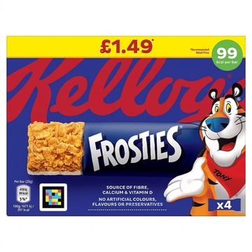 Kellogg's Frosties Cereal Bars: Source of Fibre, Calcium & Vitamin D, 4 Bars, 100g