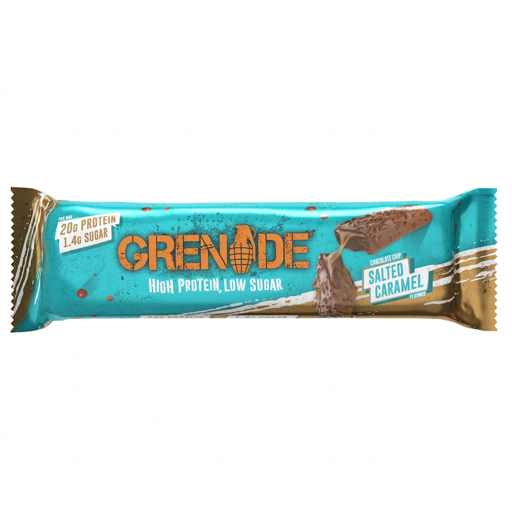 Grenade Carb Killa High Protein Bar Chocolate Chip Salted Caramel 60G: 20g Protein, Low Sugar