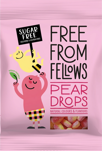 Free From Fellows Pear Drops, Pear Flavor Candy, 70g