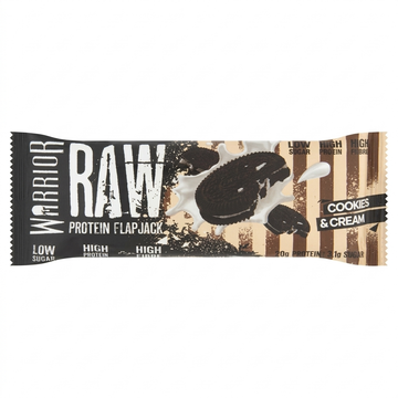 Warrior Raw Protein Flapjack Cookies & Cream 75G - 20g Protein, Low Sugar