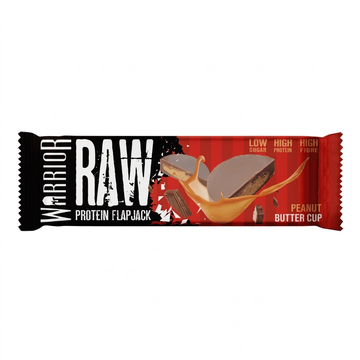 Warrior Raw Protein Flapjack Peanut Butter Cup, 75g: High Protein, Low Sugar, High Fiber