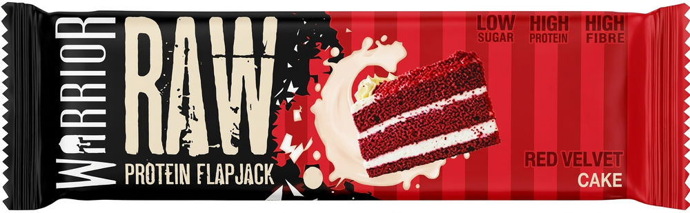 Warrior Raw Protein Flapjack Red Velvet 75g: High Protein, Low Sugar, High Fiber