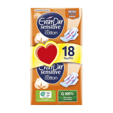 Everyday Sensitive With Cotton Mini Ultra Plus 18 Pcs