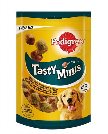 Pedigree Tasty Minis Chicken & Duck Dog Treats, 130g - With Omega 3 and Vitamin E