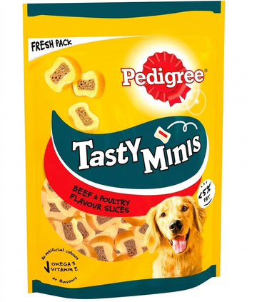 Pedigree Tasty Minis Beef & Poultry Flavour Slices, 155g