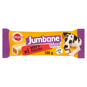 Pedigree Jumbone Maxi Large Dog Beef & Poultry Dog Treats, 180g