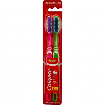 Colgate Double Action Medium Toothbrush, 2-Pack