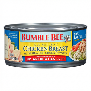 Bumble Bee All Natural Chicken Breast With Rib Meat, Chunk In Water, 10 Oz Can, 98% Fat Free, No Antibiotics Ever