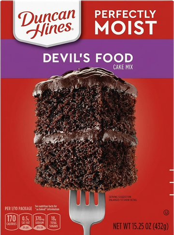 Duncan Hines Perfectly Moist Devil's Food Cake Mix, 432g